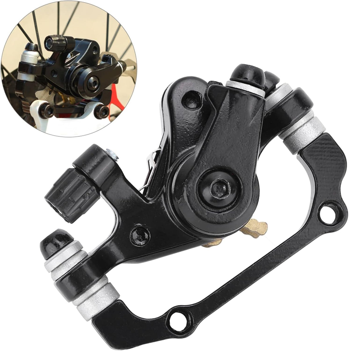 Aluminum Bicycle Rear Disc Brake Caliper for 160mm/180mm Rotors Black