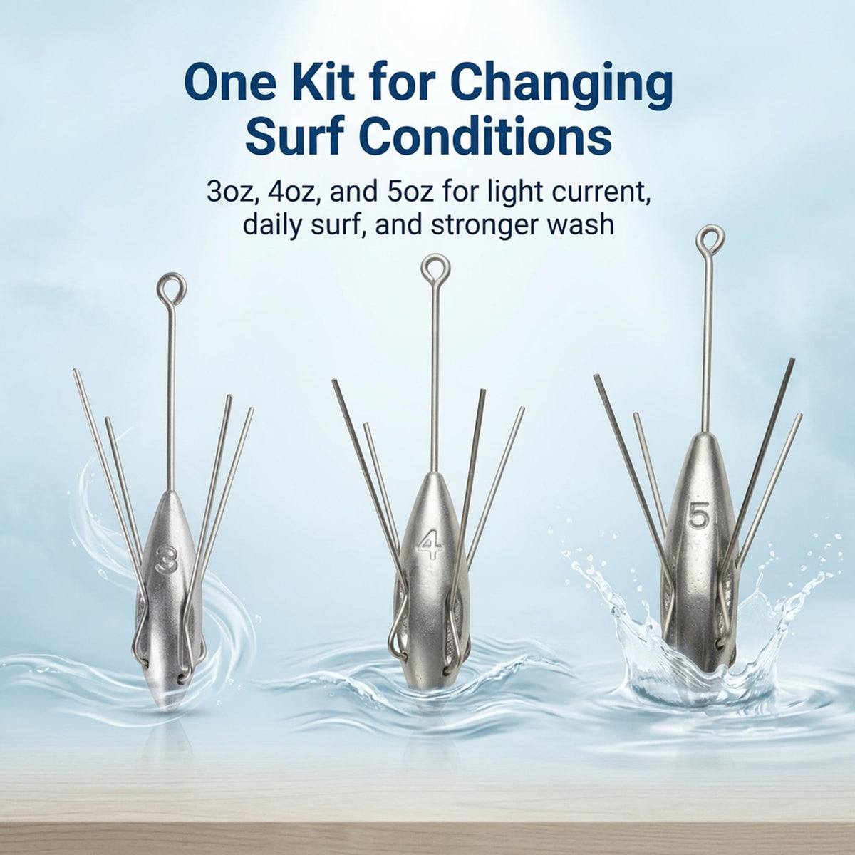 Surf Fishing Sinkers Kit 3/6PCS - Anti-Roll, Saltwater Tackle