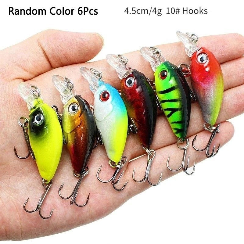 9-Piece Fishing Lure Set Hard Minnow Crankbaits for Bass & Crappie