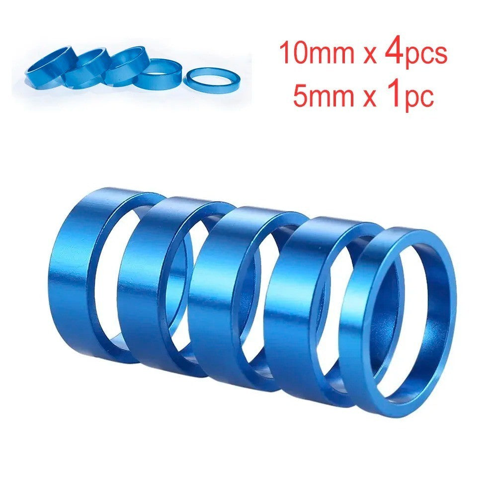 Aluminum Bicycle Handlebar Spacer Set 5/10mm for Mountain and Road Bikes