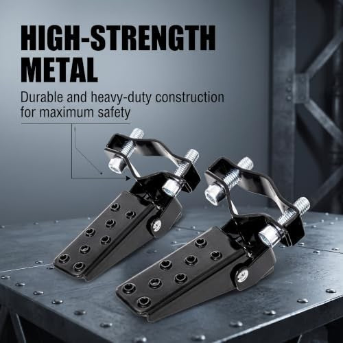 Heavy Duty Steel Folding Motorcycle Foot Pegs - Rustproof Rear Passenger Support