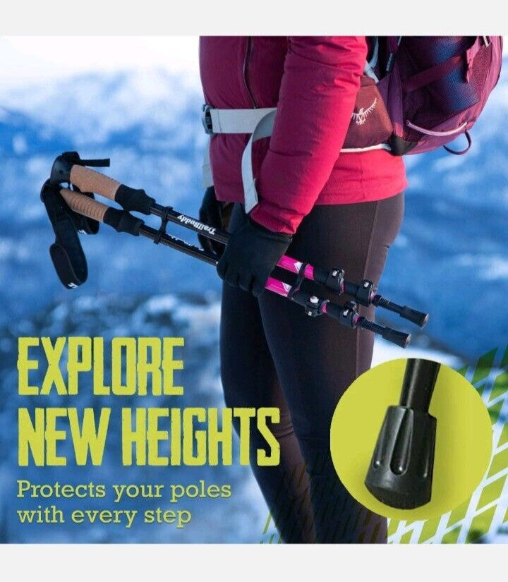Walking Stick Tips Pack of 6 - Rubber Replacement Tips for Hiking Poles