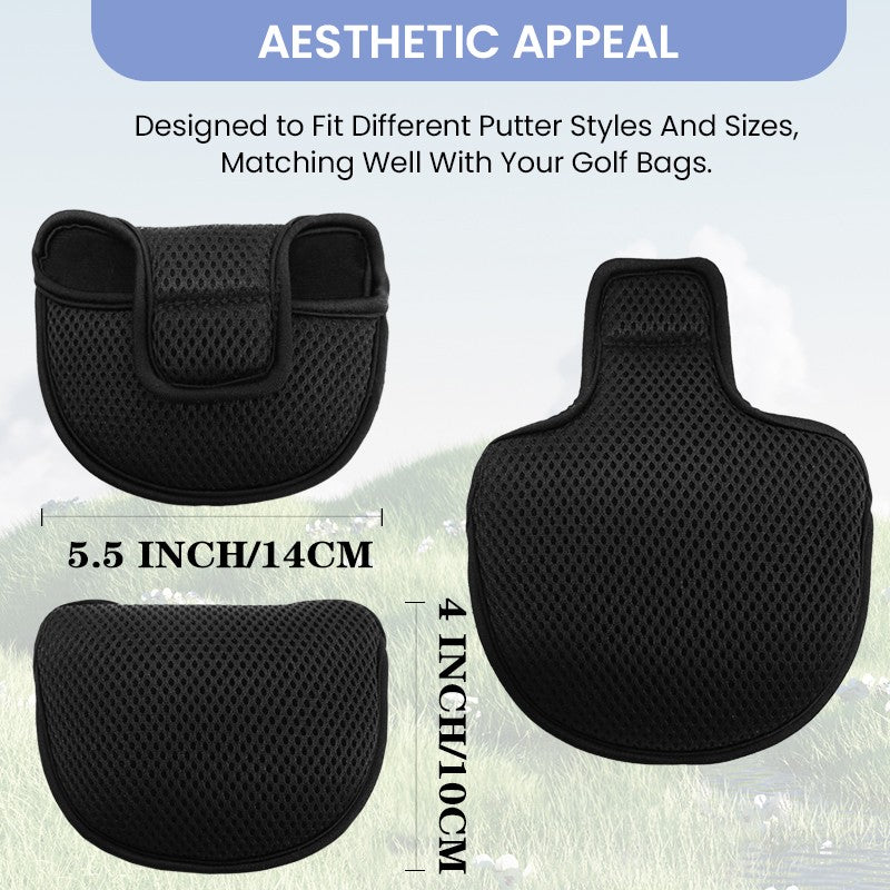 Golf Putter Head Cover Mesh Mallet Design - Black & Blue