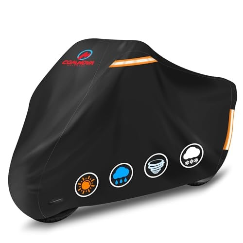 600D Waterproof Motorcycle Cover 104 Inch Outdoor Bike Protector Black