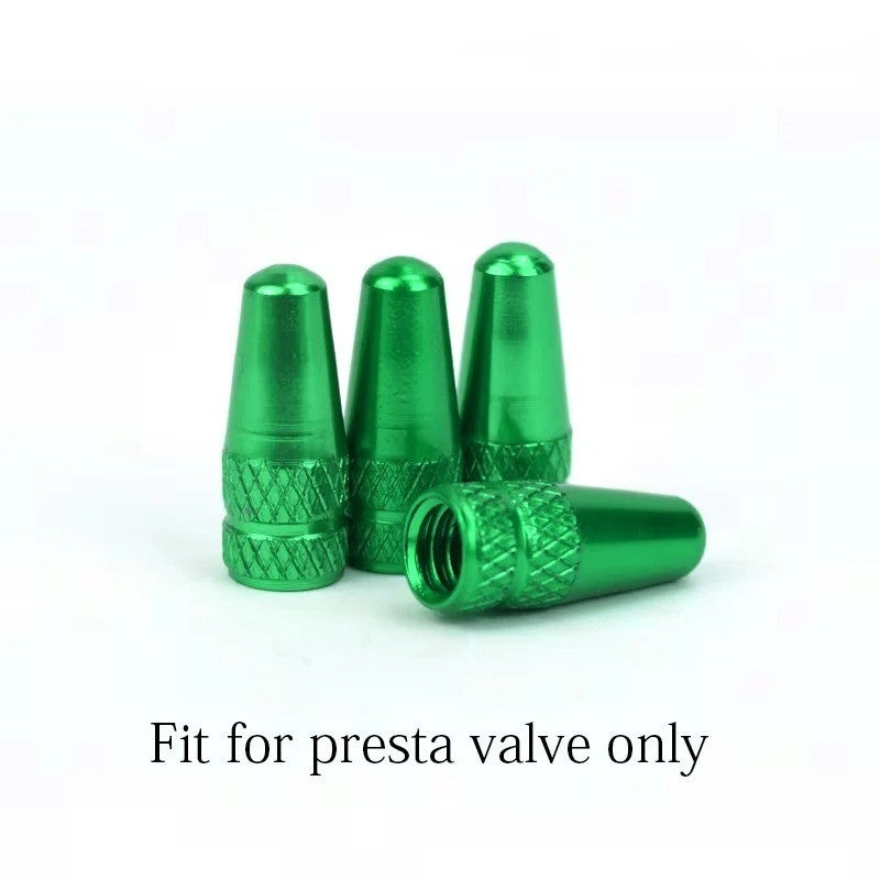 Bicycle Tire Valve Caps 4pcs Aluminum MTB Road Bike Dust Covers for Presta Valves