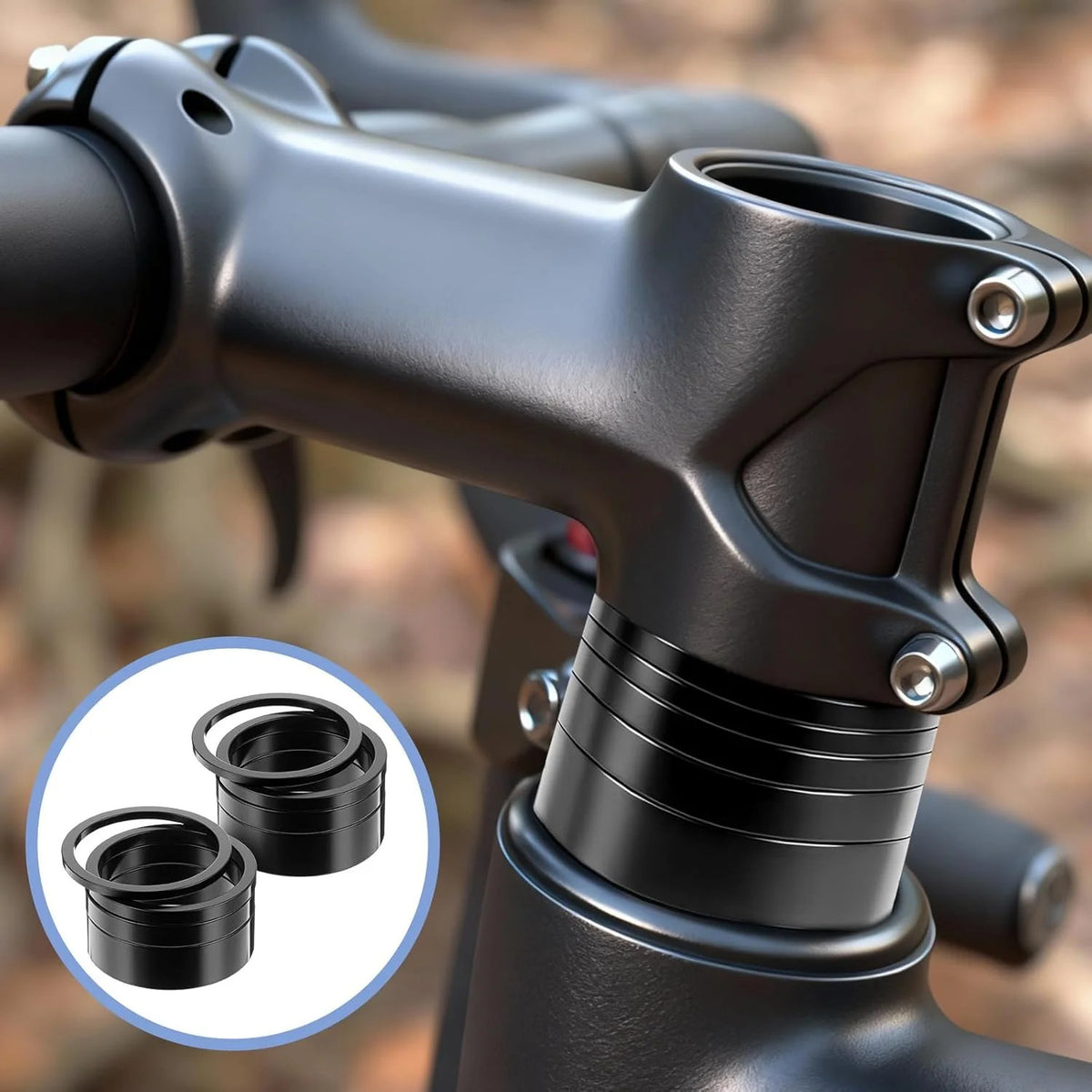 Aluminum Bicycle Headset Spacers 8-Piece Set for 1-1/8 Inch Forks