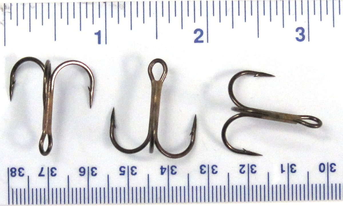 50 Pcs Treble Fishing Hooks Size 3 Bronze Strong Fish Hooks