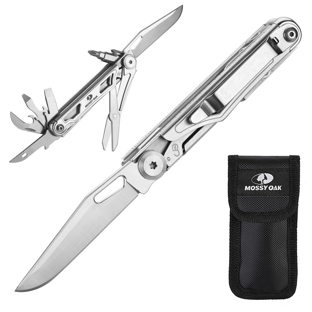 12-in-1 Multitool Pocket Knife Stainless Steel Outdoor Survival Tool