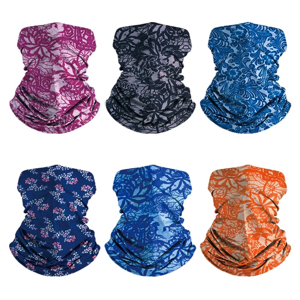 Multifunctional UV Protection Neck Gaiter Face Mask - 6 Pack