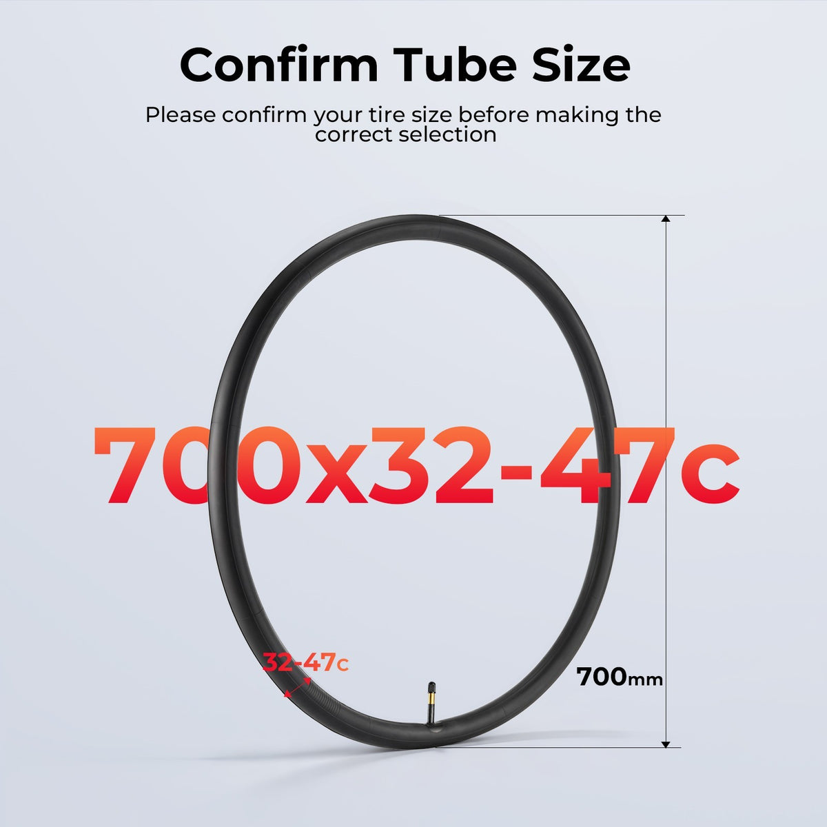 2 Pack 700x32-47C Bike Inner Tubes with 48mm Schrader Valve - Butyl Rubber