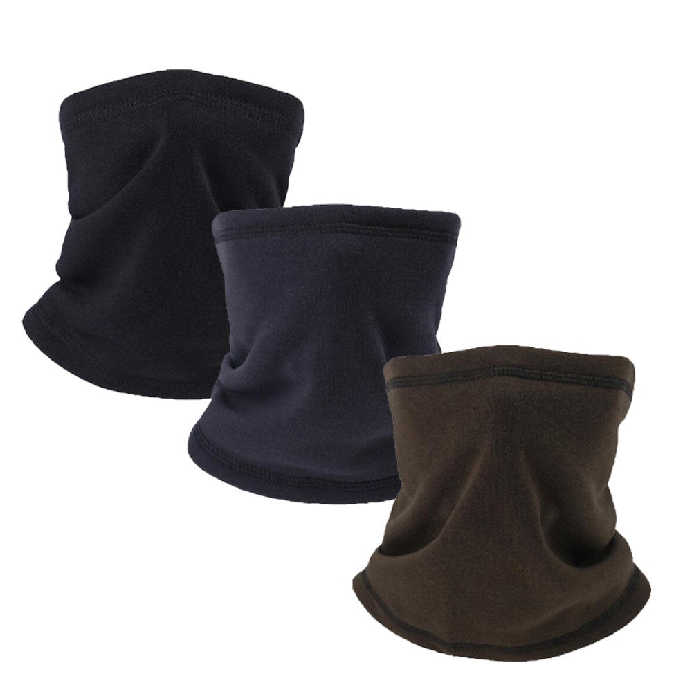 Thermal Fleece Neck Gaiter 3 Pack Winter Face Mask Scarf for Outdoor Sports